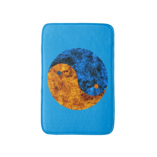 Blue Oranje Fire Yin Yang Bath Mat (Voorkant Verticaal)