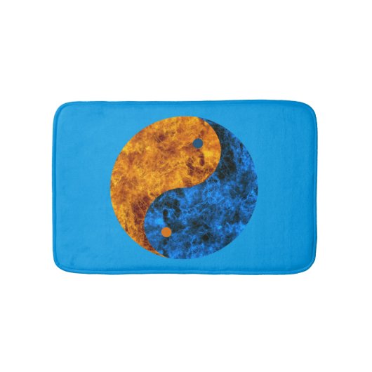 Blue Oranje Fire Yin Yang Bath Mat (Voorkant)