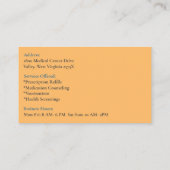 Blue Oranje Fles Apotheker Apotheek Pillen Visitekaartje (Achterkant)