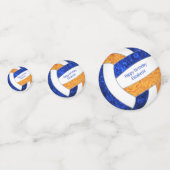 blue oranje girly volleyball - verjaardag confetti (Voorkanten)