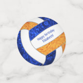 blue oranje girly volleyball - verjaardag confetti (Kleine voorkant)