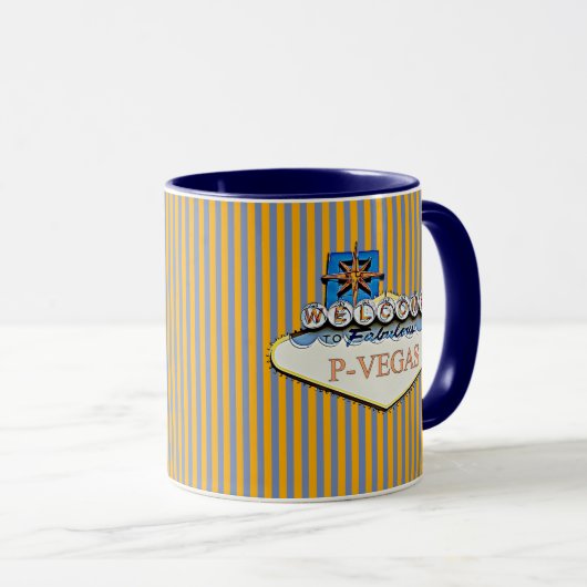 Blue Oranje P-Vegas Platteville Wisconsin Mok (Voorkant rechts)