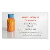 Blue Oranje Pill Bottle Apotheek Magnetisch Visitekaartje (Voorkant)