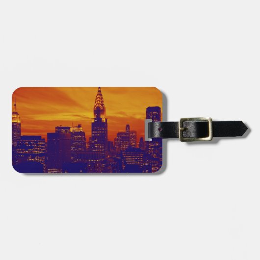 Blue Oranje Pop Art New York City Bagagelabel (Voorkant horizontaal)
