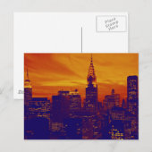 Blue Oranje Pop Art New York City Briefkaart (Voorkant / Achterkant)