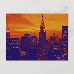 Blue Oranje Pop Art New York City Briefkaart