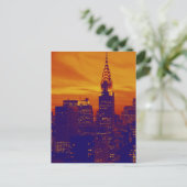 Blue Oranje Pop Art New York City Briefkaart (Staand voorkant)
