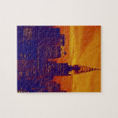 Blue Oranje Pop Art New York City Legpuzzel (Horizontaal)