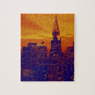 Blue Oranje Pop Art New York City Legpuzzel