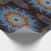 Blue Oranje Rustic Star Pattern No1 Cadeaupapier (Hoek)