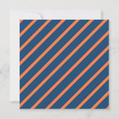 Blue Oranje Stripes 40th Birthday Party Invitation Kaart (Achterkant)