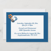 Blue oranje verloving Day CUSTOM Kaart (Achterkant)