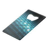Blue Orbs 3D Creditkaart Flessenopener (Voorkant Gekanteld)