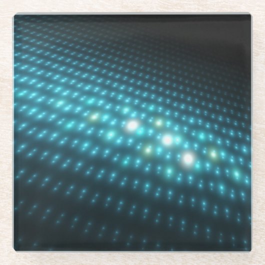 Blue Orbs 3D Glazen Onderzetter (Voorkant)