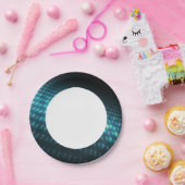 Blue Orbs 3D Papieren Bordje (Feest)