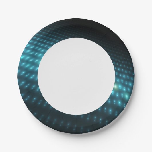 Blue Orbs 3D Papieren Bordje (Voorkant)