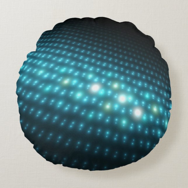 Blue Orbs 3D Rond Kussen (Voorkant)