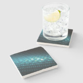 Blue Orbs 3D Stenen Onderzetter (Zijkant)