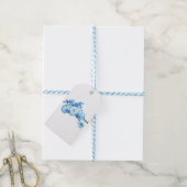 Blue Orchid Botanical Art Cadeaulabel (Met Touw)