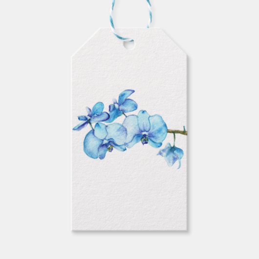 Blue Orchid Botanical Art Cadeaulabel (Voorkant)