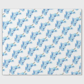 Blue Orchid Botanical Art Cadeaupapier (Vlak)