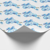 Blue Orchid Botanical Art Cadeaupapier (Hoek)