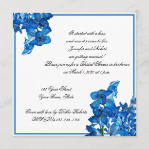 Blue Orchid Bridal Shower Kaart
