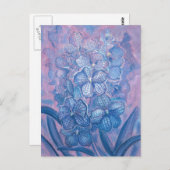 Blue Orchid Checkered Vanda Garden Flowers Botanic Briefkaart (Voorkant / Achterkant)