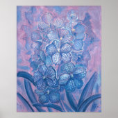 Blue Orchid Checkered Vanda Garden Flowers Botanic Poster (Voorkant)