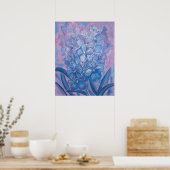 Blue Orchid Checkered Vanda Garden Flowers Botanic Poster (Keuken)