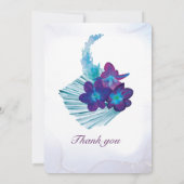 Blue Orchid en Calla Lily bruiloft Kaart (Achterkant)