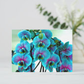 Blue Orchid Flower Bouquet Bedankkaart (Staand voorkant)