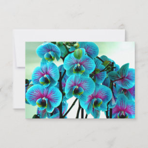 Blue Orchid Flower Bouquet Bedankkaart