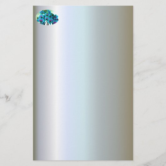 Blue Orchid Flower Bouquet Briefpapier (Voorkant)