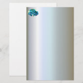 Blue Orchid Flower Bouquet Briefpapier (Voorkant / Achterkant)