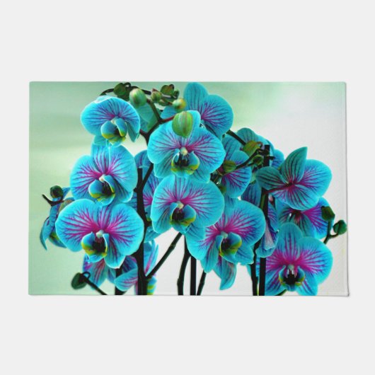 Blue Orchid Flower Bouquet Deurmat (Voorkant)