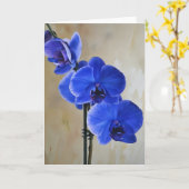Blue Orchid Flowers Floral Art Note Kaart (Gele Bloem)