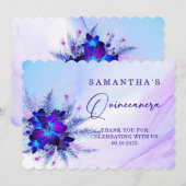 Blue Orchid Quinceañera Kaart (Voorkant / Achterkant)