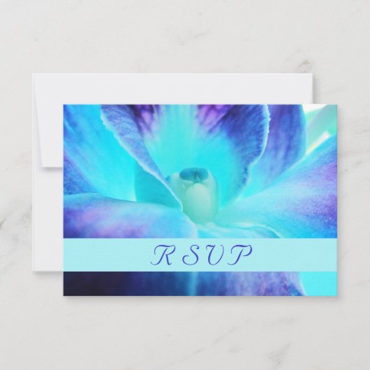 Blue Orchid RSVP-kaart RSVP Kaartje (Voorkant)