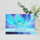 Blue Orchid RSVP-kaart RSVP Kaartje (Staand voorkant)