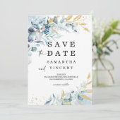 Blue Orchid Save the Date cards Kaart (Staand voorkant)