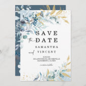 Blue Orchid Save the Date cards Kaart (Voorkant / Achterkant)