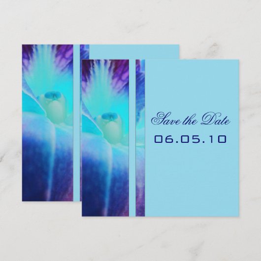 Blue Orchid Save the Date Notice (Voorkant / Achterkant)
