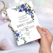 Blue Orchid Save the Date Uitnodiging voor een bru