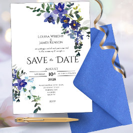 Blue Orchid Save the Date Uitnodiging voor een bru