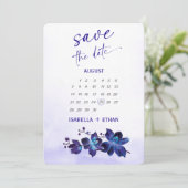 Blue Orchid Turquoise Save the Date Kaart Ideeën (Staand voorkant)