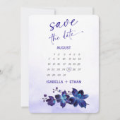 Blue Orchid Turquoise Save the Date Kaart Ideeën (Voorkant)