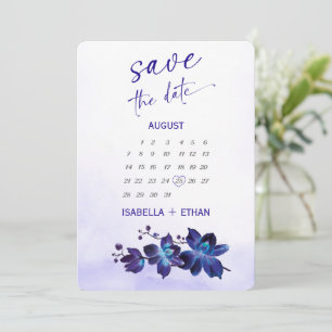 Blue Orchid Turquoise Save the Date Kaart Ideeën