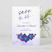 Blue Orchid Turquoise Save the Date Kaart Ideeën (Staand voorkant)