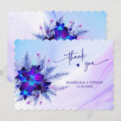Blue Orchid Weddenschap Hartelijk dank Kaart (Voorkant / Achterkant)